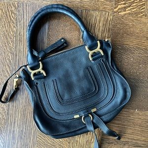 Chloe leather Marcie handle bag navy